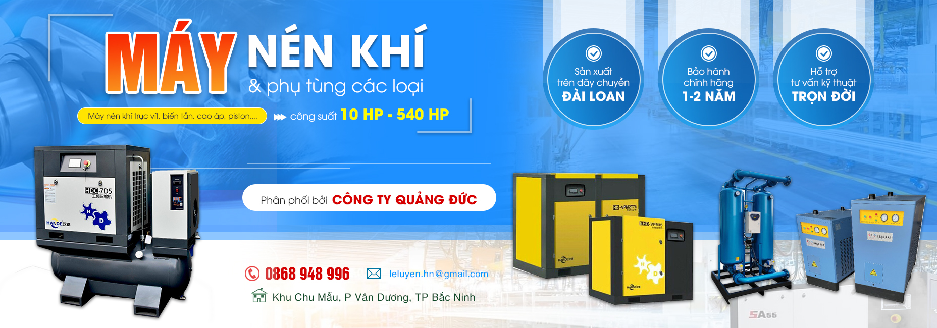 Tổng Kho Máy Nén khí - Văn Phòng Đại Diện Công Ty TNHH Thương Mại Xuất Nhập Khẩu Quảng Đức